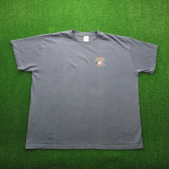 Columbia Tshirt Mens‎ 2XL Blue Short Sleeve The Full Boat Poker Fish Cards Tee - Picture 3 of 8